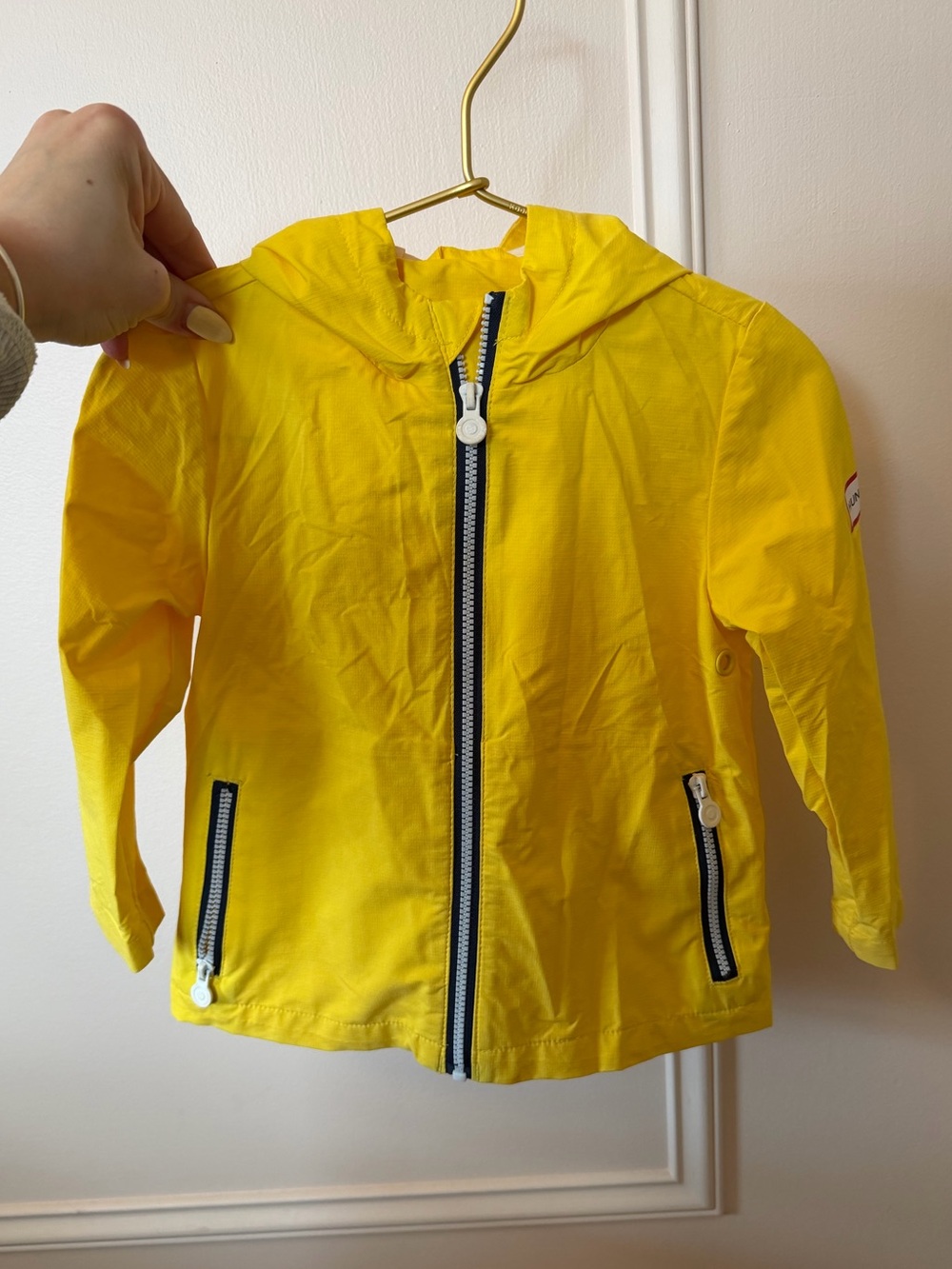 hunter for target toddler kids zip up yellow rain jacket